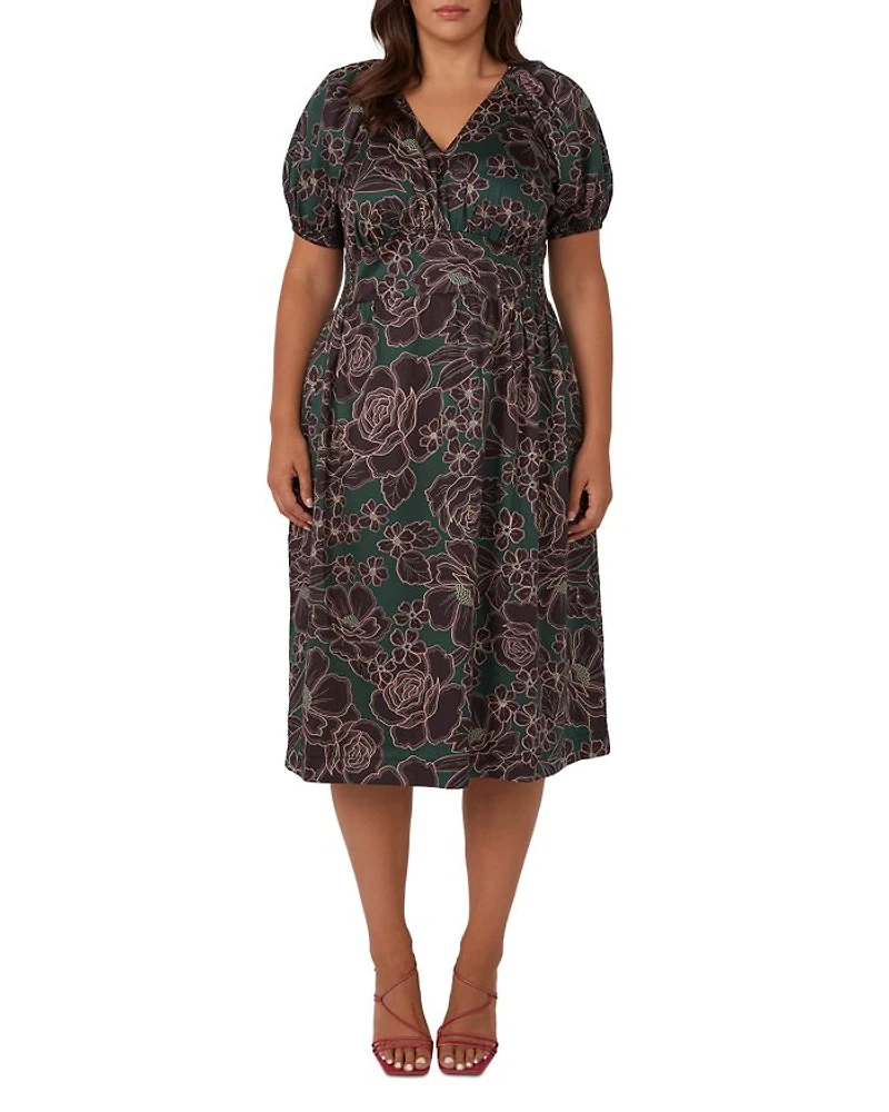 Wildflower Raglan Sleeve Midi Dress