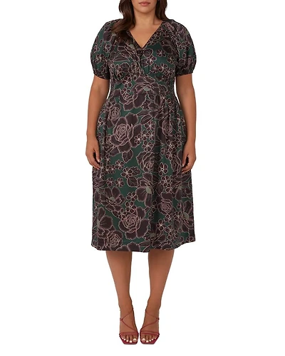 Wildflower Raglan Sleeve Midi Dress