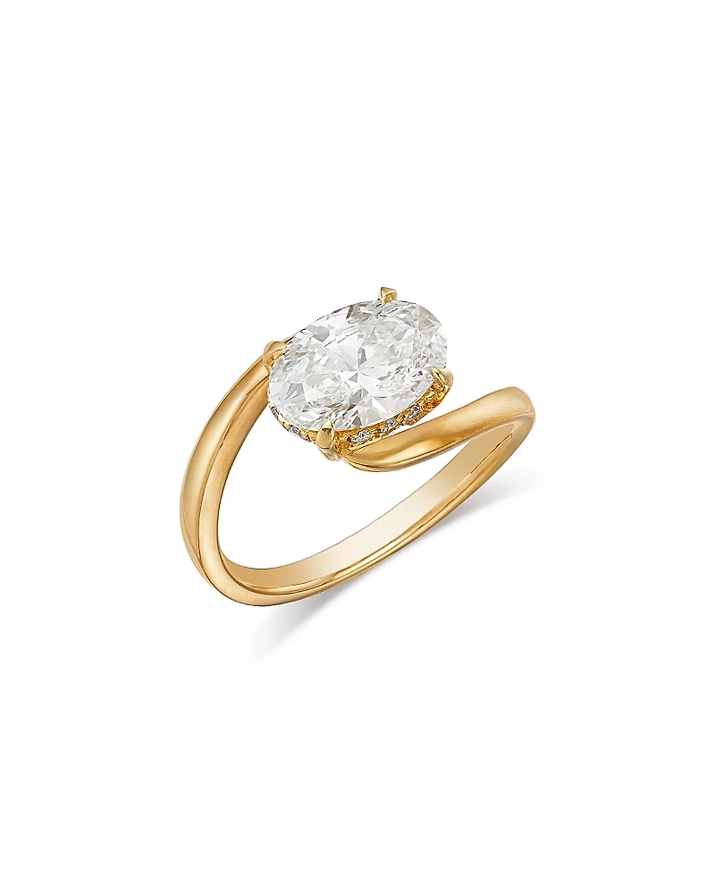Bloomingdale's Fine Collection Certified Lab Grown Diamond Oval Solitaire Ring