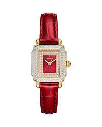 Michele Special Edition Deco Madison Mini Two Tone 18K Gold Plated Diamond Pave Dial Watch, 23mm x 24mm