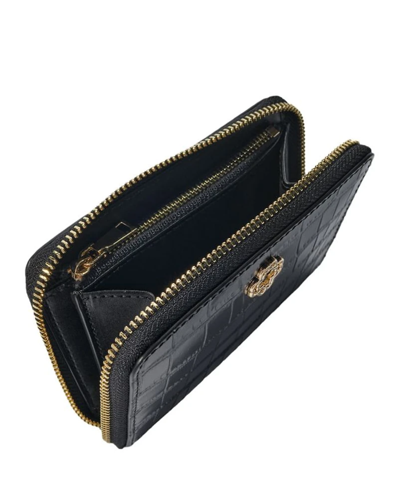 Croc Embossed Leather Wallet