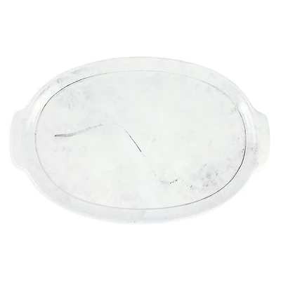 Vietri Florentine Wooden Accessories Marble Look Handled Medium Oval Tray