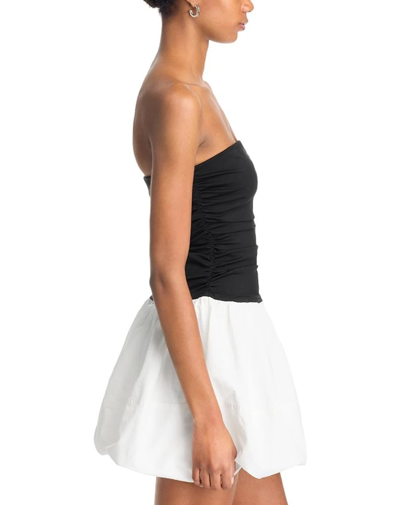 Amari Ruched Bubble Hem Mini Dress