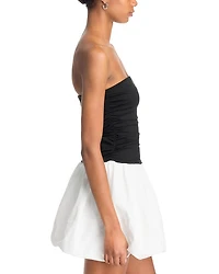 Amari Ruched Bubble Hem Mini Dress