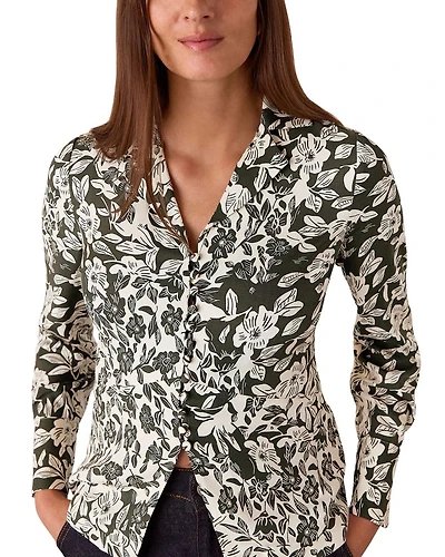 Cut Stems Button Down Blouse