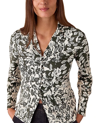 Whistles Cut Stems Button Down Blouse