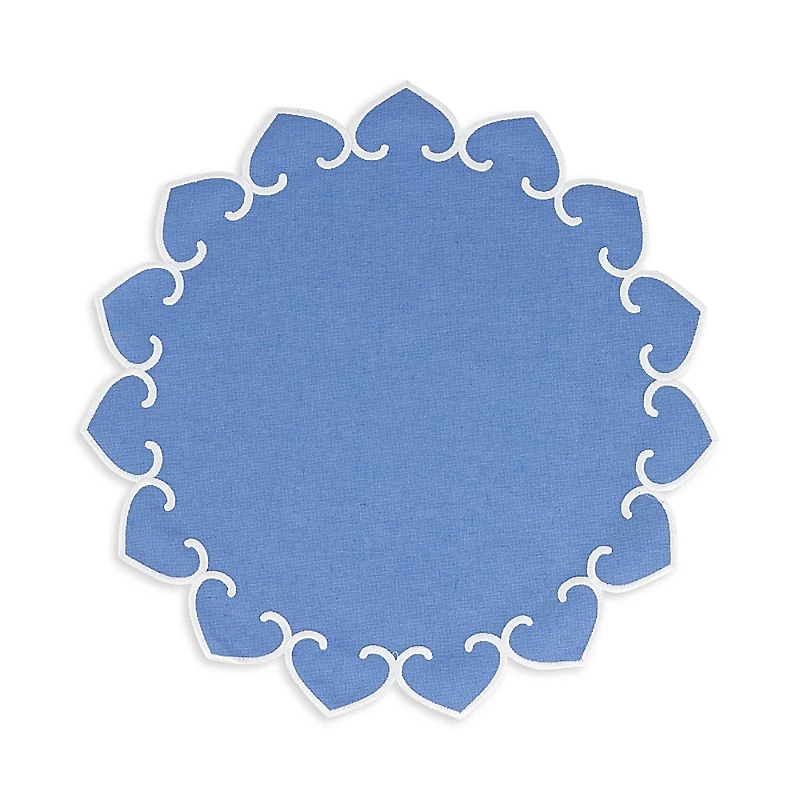 Vietri Tessuti Round Placemats with White Stitching