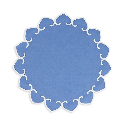 Vietri Tessuti Round Placemats with White Stitching