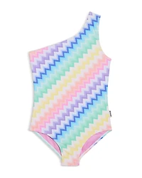 Limeapple Girls' One Shoulder Geometric One Piece Swimsuit - Little Kid, Big Kid