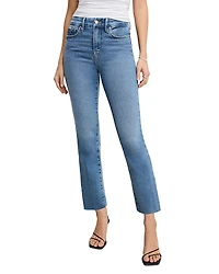 Good American Soft Tech Legs High Rise Ankle Straight Jeans