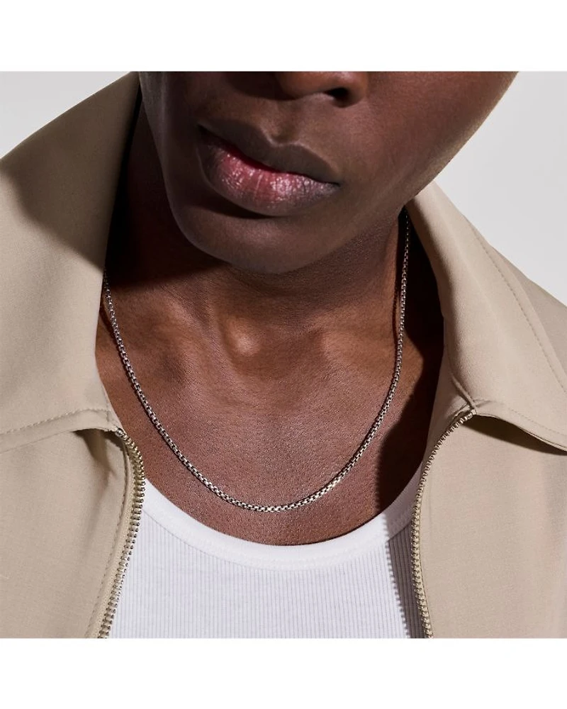 Sterling Silver Chain Box Link Necklace