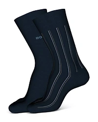 Pinstripe Logo Crew Socks, Pack of 2