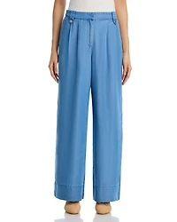 Chambray Wide Leg Pants