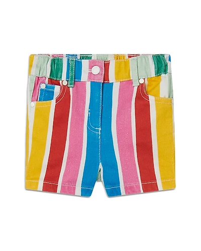 Stella McCartney Girls' Rainbow Stripes Gabardine Shorts - Baby