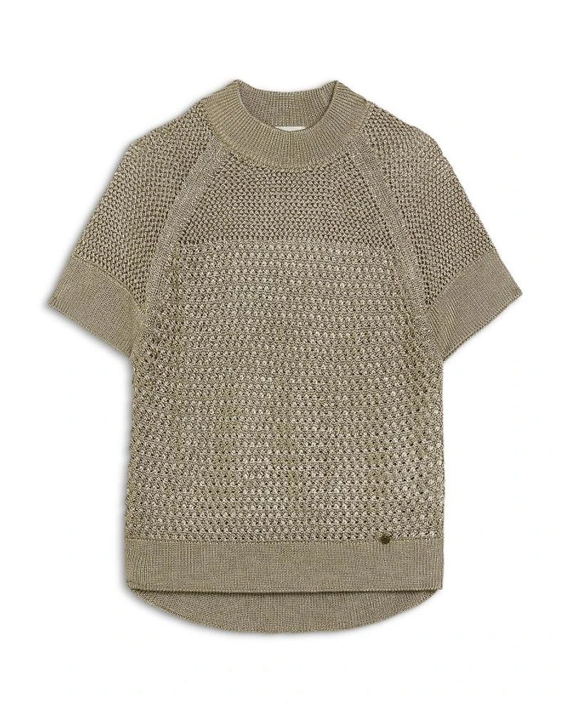 Abaly Metallic Knit Top