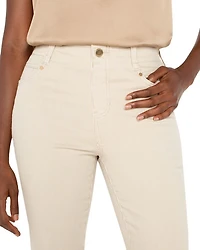 Gia Glider Crop Flare Jeans Cappuccino Stripe