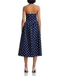 Polka Dot Satin Midi Dress
