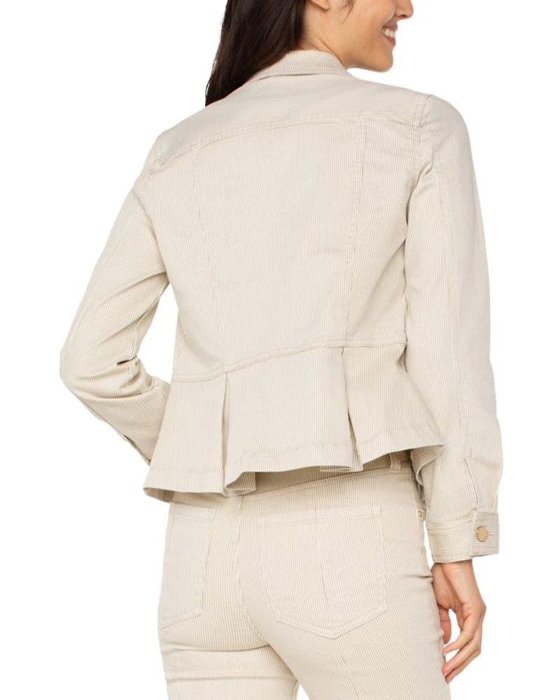 Chambray Peplum Jacket