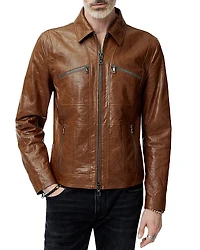 John Varvatos Seamed Leather Jacket