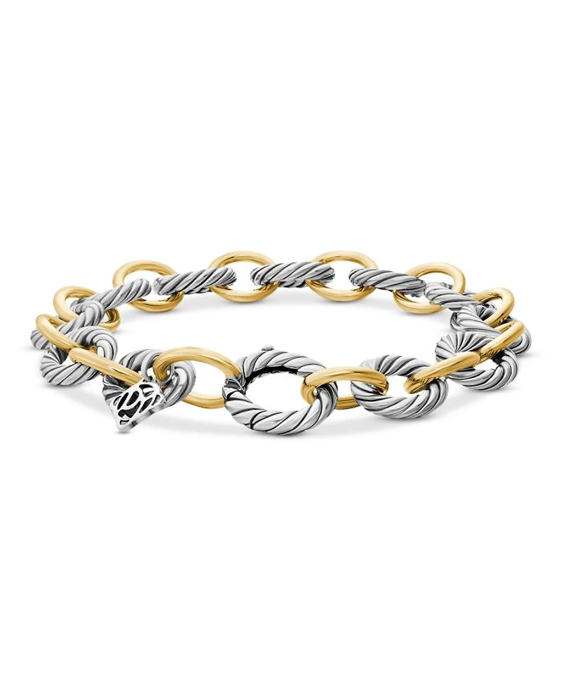 Oval Link Bracelet with Gold