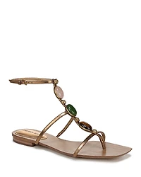Veronica Beard Alba Stone Trim Thong Sandals