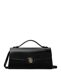 Tory Burch Robinson Spazzolato Top Handle Chain Wallet