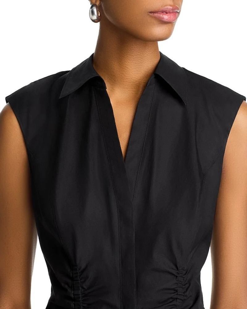 Nera Ruched Button Down Dress