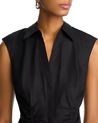 Nera Ruched Button Down Dress