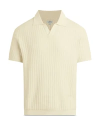 Textured Short Sleeve Polo Sweater