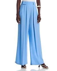 Aqua Pleated Wide Leg Pants - Exclusive