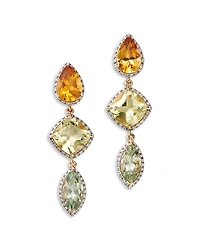 Bloomingdale's Fine Collection Mixed Cut Multi Gemstone & Diamond Drop Earrings