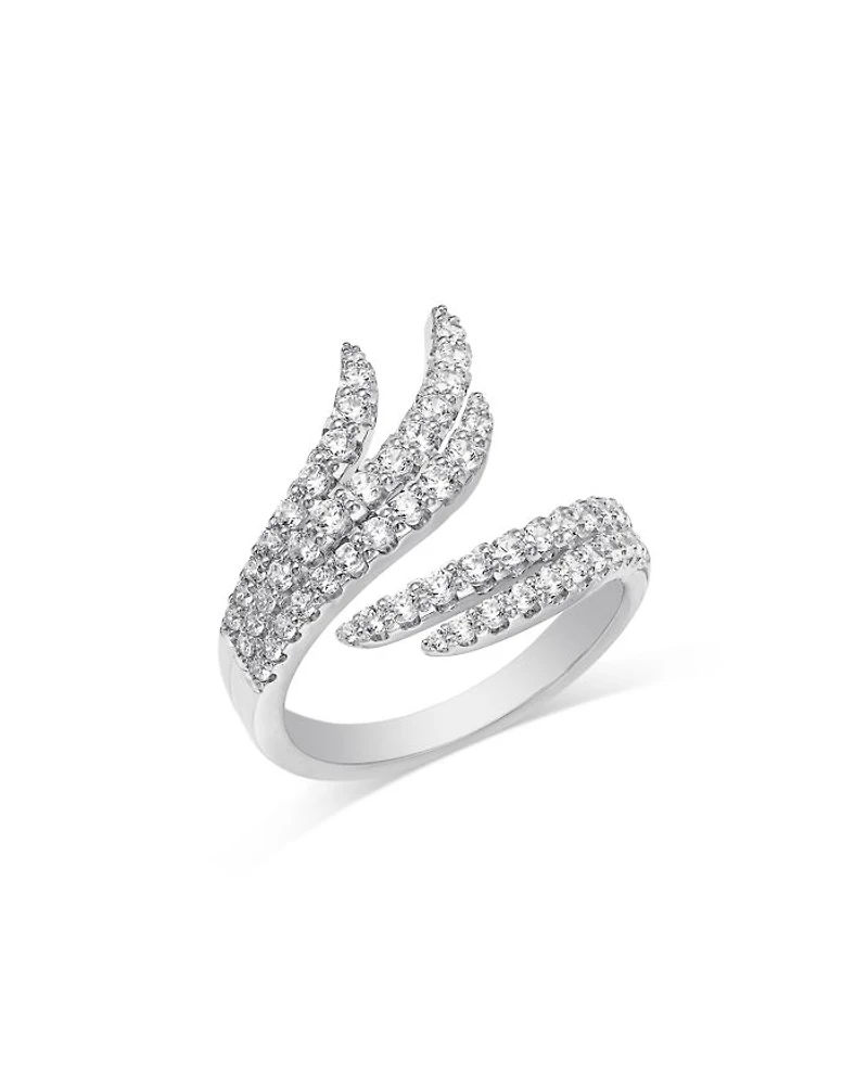 Diamond Bypass Ring in 14K White Gold, 1.0 tcw