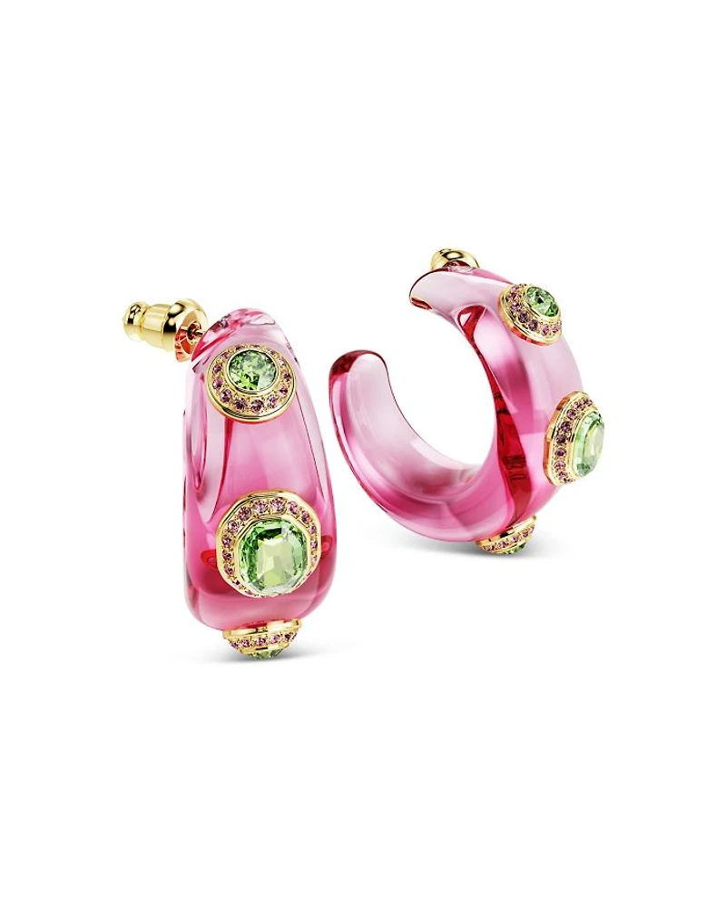 Dulcis Multicolor Crystal Medium Hoop Earrings