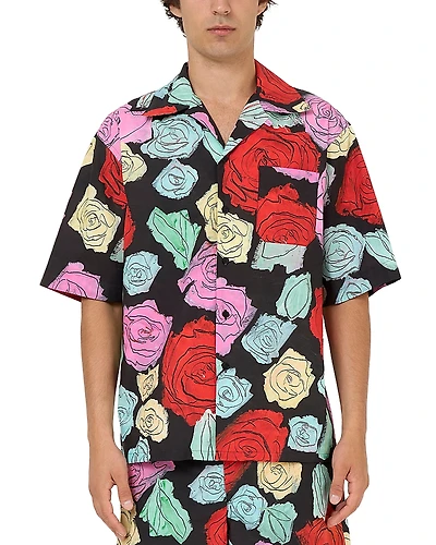 Marni Printed Short Sleeve Button Front Camp Shirt