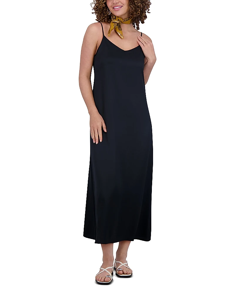 Point Satin A Line Slip Dress