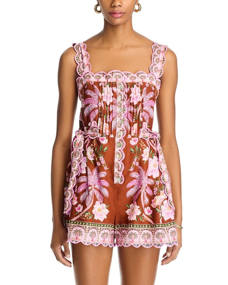 Palm Dream Pleated Romper