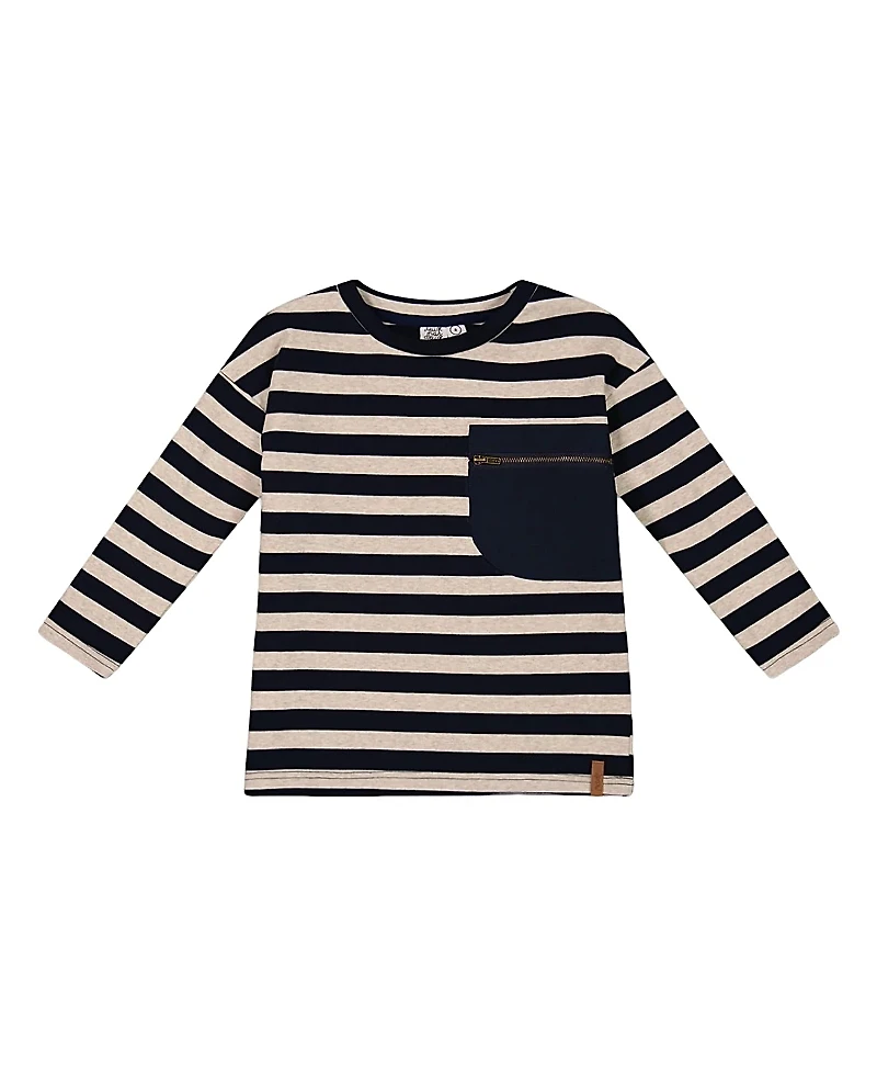 Deux par Deux Boys' Striped Rib T-Shirt - Little Kid