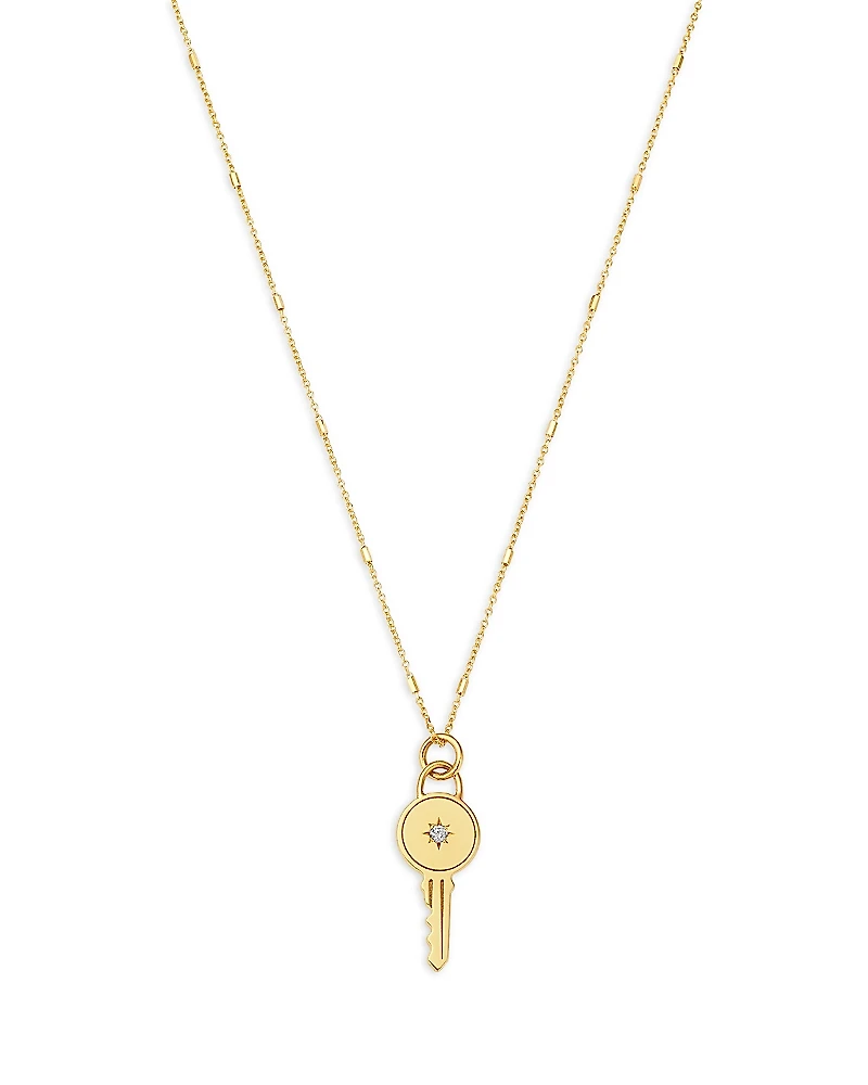 Zoe Chicco 14K Yellow Gold Medallions Diamond Accent Key Pendant Necklace, 18
