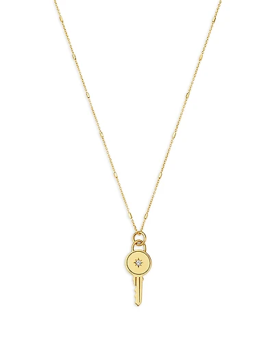 Zoe Chicco 14K Yellow Gold Medallions Diamond Accent Key Pendant Necklace, 18