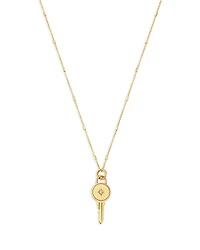 Zoe Chicco 14K Yellow Gold Medallions Diamond Accent Key Pendant Necklace, 18