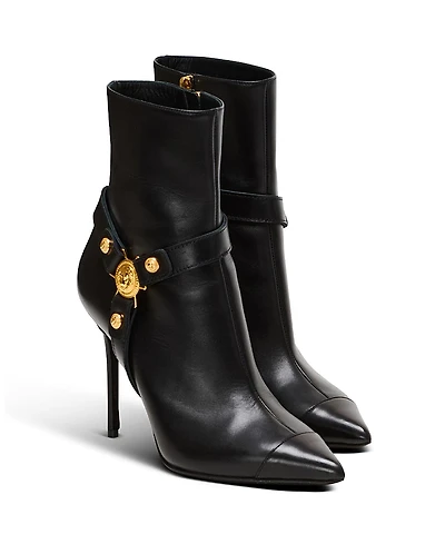 Balmain Women's Heeled Calfskin Eva Ankle Boots