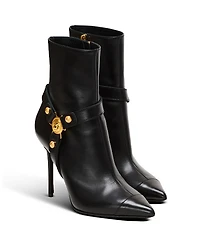 Balmain Women's Heeled Calfskin Eva Ankle Boots