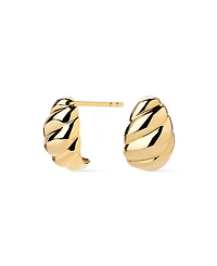 Ana Luisa Solid Yellow Gold Rope Huggie Studs