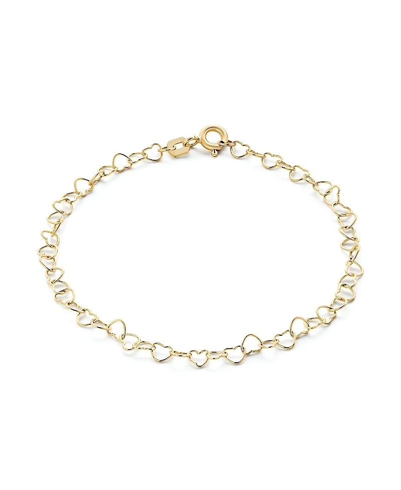 Ana Luisa Solid Yellow Gold Heart Chain Bracelet