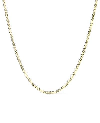Ana Luisa Solid Yellow Gold Flat Mariner Chain Necklace