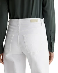 Saige Mid Rise Wide Leg Cropped Jeans Gallery White