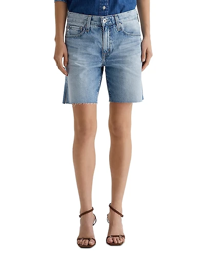 Ag Faded Denim Bermuda Shorts