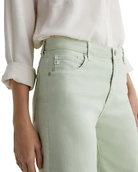 Saige High Rise Wide Leg Crop Jeans Pistachio