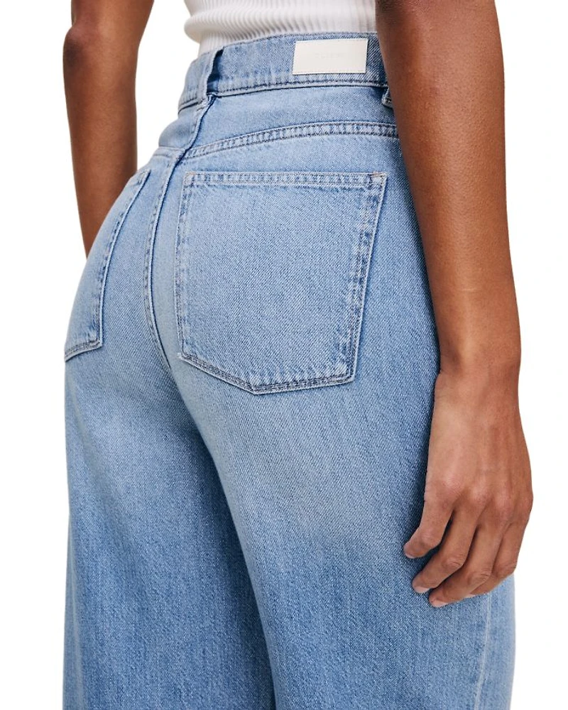 Aura Hepburn Wide Leg High Rise Jeans River Bank