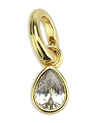 Aqua Pear Shaped Cubic Zirconia Charm, 0.4L - Exclusive